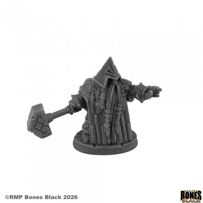 Reaper Miniatures - Grimm Grayrune Dwarf Priest  - 44280 - Dwarf Gnome - Fantasy Middle Ages - Bones Plastic Tabletop RPG Figurine