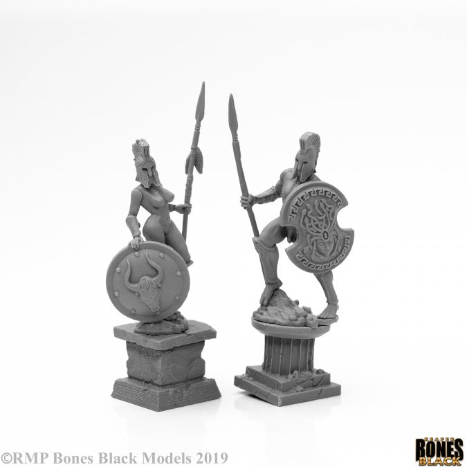 Amazon and Spartan Living Statues (Bronze) - 44126